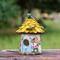 Glitzhome® 9" Resin Yellow Roof Outdoor Garden Birdhouse